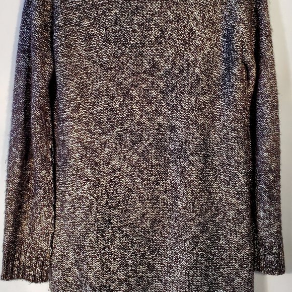 Womens Black and White Knit Long Cardigan - Picture 3 of 5